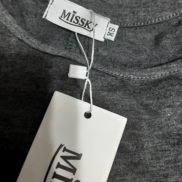 NWT Missky XS Charcoal Gray Jersey Midi Dress, Casual, Relaxed, Weekend Vibe - Picture 5 of 5